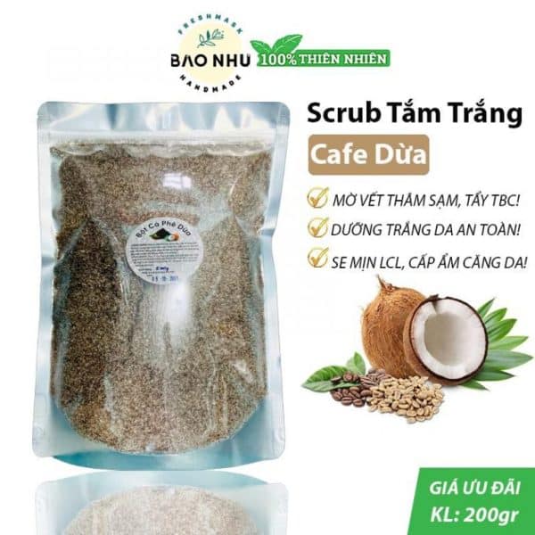 Bột Cafe Dừa Handmade – Trắng Sáng &Amp; Mềm Mịn Da