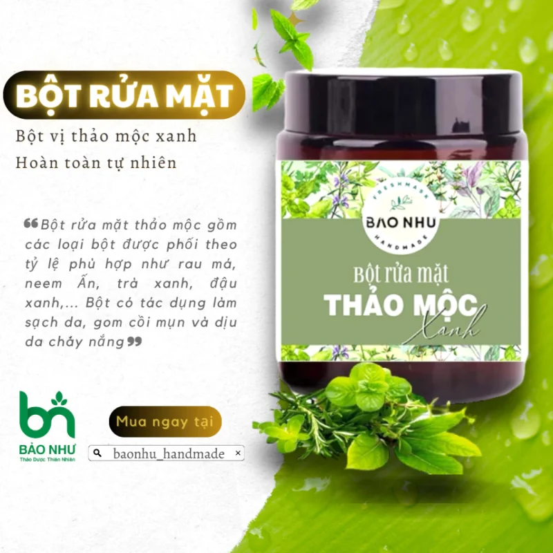Bột Thảo Mộc Rửa Mặt (Sáng da, Ngừa mụn) - BAONHU_HANDMADE