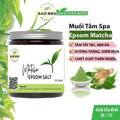 Muối Epsom Matcha tắm trắng, giảm mụn